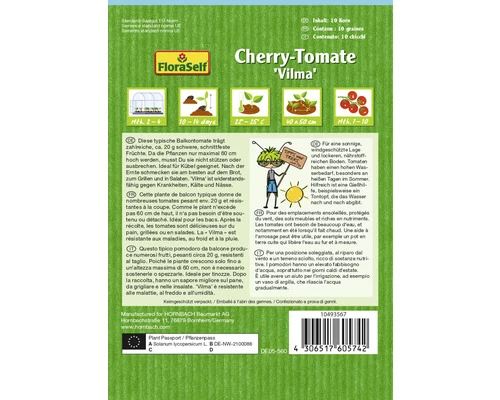 Tomatensamen FloraSelf Floralie-Gärtnern Mit Kids Cherry-Tomate 'Vilma' 4 Tomatensamen FloraSelf Floralie-Gärtnern Mit Kids Cherry-Tomate 'Vilma' – Bild 2