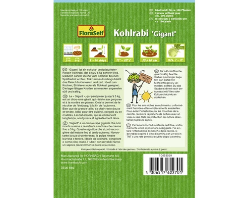 Gemüsesamen FloraSelf Floralie-Gärtnern Mit Kids Kohlrabi 'Gigant' 3 Gemüsesamen FloraSelf Floralie-Gärtnern Mit Kids Kohlrabi 'Gigant' – Bild 2
