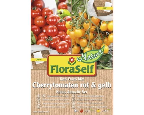 Kokos Anzucht-Set Cherrytomaten Rot & Gelb FloraSelf Nature 3 Kokos Anzucht-Set Cherrytomaten Rot & Gelb FloraSelf Nature