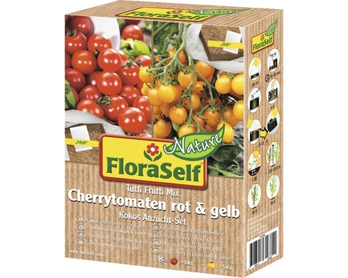 Kokos Anzucht-Set Cherrytomaten Rot & Gelb FloraSelf Nature 4 Kokos Anzucht-Set Cherrytomaten Rot & Gelb FloraSelf Nature – Bild 2
