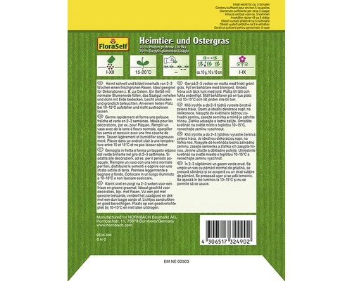 Heimtier- Und Ostergras FloraSelf Samenfestes Saatgut Blumensamen 4 Heimtier- Und Ostergras FloraSelf Samenfestes Saatgut Blumensamen – Bild 2