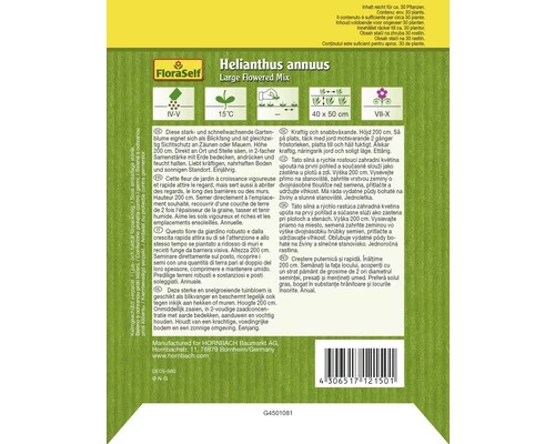 Sonnenblume 'Large Flowered Mix' FloraSelf Samenfestes Saatgut Blumensamen 4 Sonnenblume 'Large Flowered Mix' FloraSelf Samenfestes Saatgut Blumensamen – Bild 2